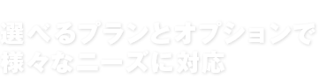 選べるプランとオプションで様々なニーズに対応